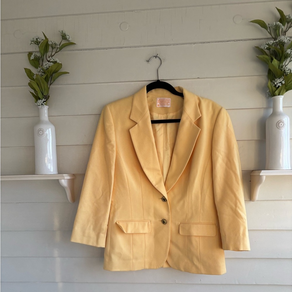 Pendleton Yellow Wool Two Button Blazer Jacket Si… - image 8